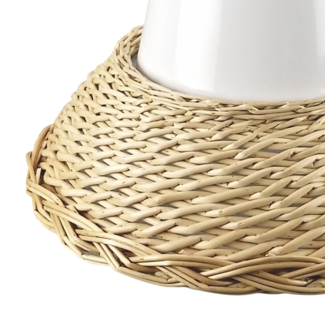 Pendul Wicker LY-3337, 1xE27, alb si rachita, stil vintage, IP20 - imagine 2