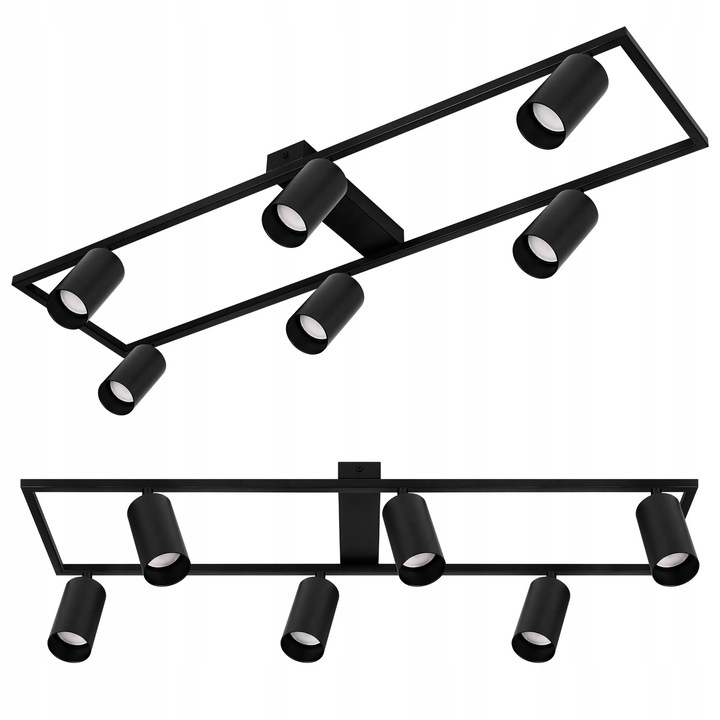 Plafoniera Bumo, cu spoturi, 6xGU10, neagra, Masterled