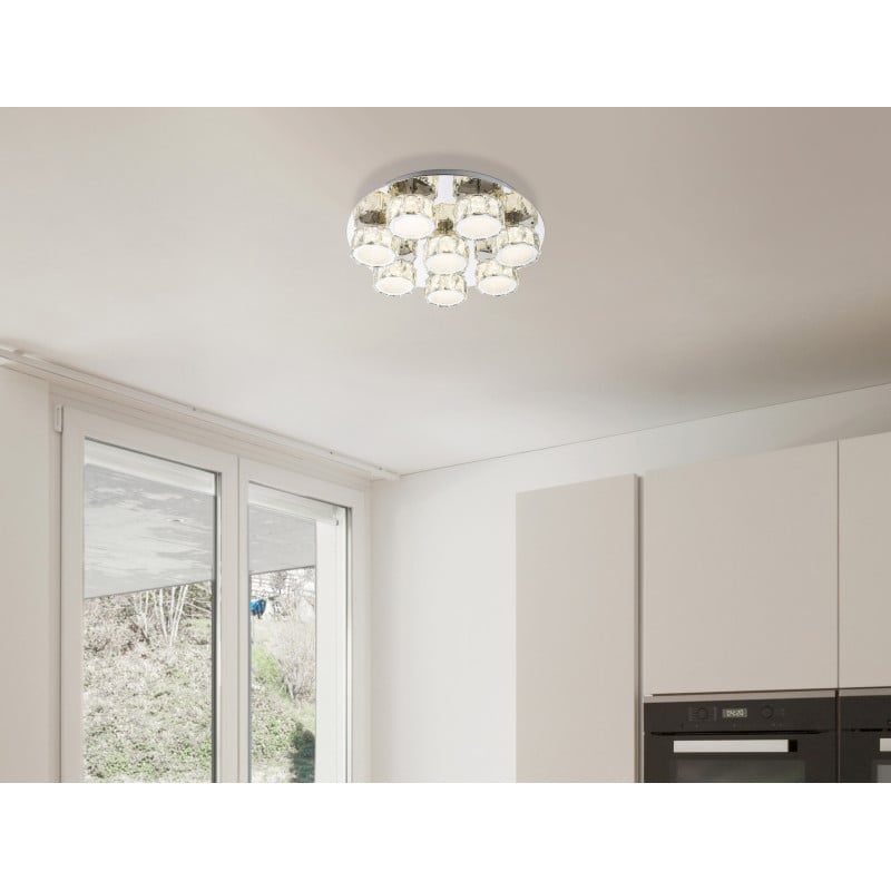 Plafoniera LED Amur 49350D5, 64W, 4580lm, lumina neutra, IP20, crom+transparenta, Globo Lighting - 1 | YEO