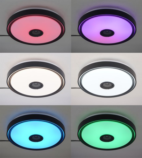 Plafoniera LED Cosmo 1277-LVT, RGB, dimabila, cu telecomanda, 72W, 5400lm, lumina calda+neutra+rece, IP20, neagra, Masteled - imagine 6