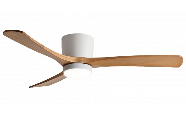 Plafoniera LED cu ventilator, Optonica, 18W, lumina calda/neutra/rece, alb/lemn, telecomanda