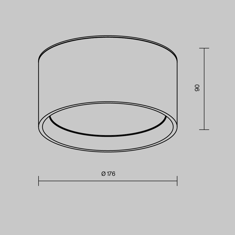 Plafoniera LED Hydra C090CL-15W3K-B, 15W, 1390lm, lumina calda, IP20, neagra, Maytoni