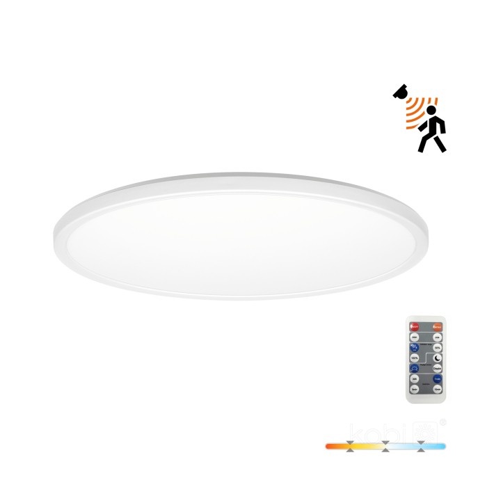 Plafoniera LED Nivera rotunda cu senzor de miscare si lumina 18W, 1800lm, IP54, lumina calda/neutra/rece, alba, Kobi
