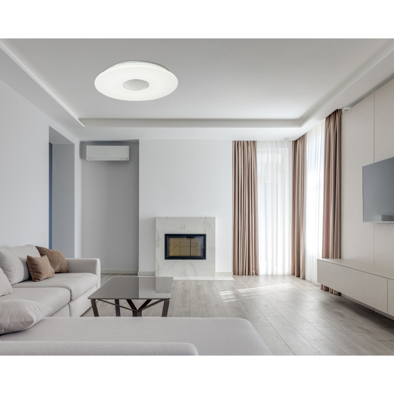 Plafoniera Nicole LED 50W + RGB 7.5W, lumina calda/neutra/rece (3000-6000 K), dimabila, telecomanda, bluetooth, 2600lm, Globo Lighting - imagine 8