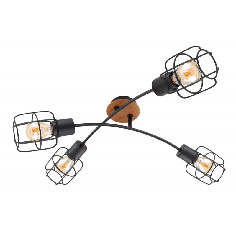 Plafoniera Willa 54037-4D, 4xE27, neagra+maro, IP20, Globo Lighting - 3 | YEO