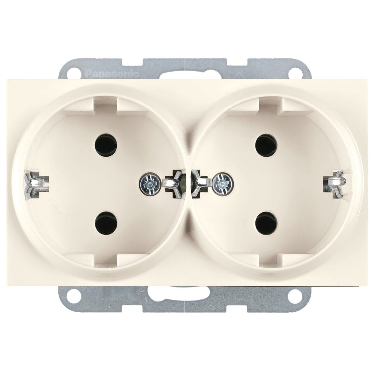 Priza dubla cu impamantare 16A, IP20, Bej, Panasonic Karre Plus 55