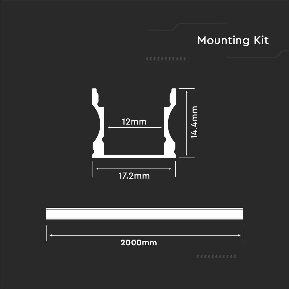 Profil Banda LED, Aplicat (PT), Inaltime Ridicata, Aluminiu + Alb Mat, 2m - 1 | YEO