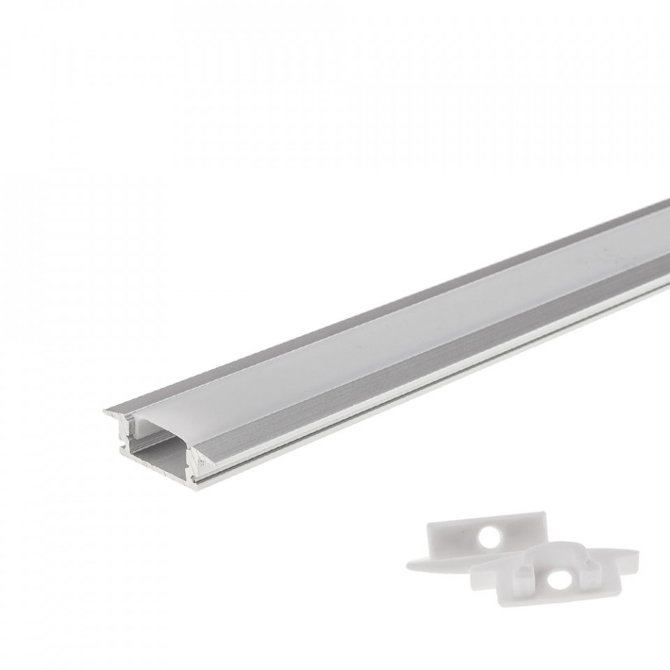 Profil Banda LED, Incastrat (ST), Aluminiu + Alb, 1m