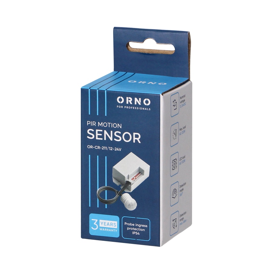 Senzor infrarosu incastrabil Orno LED 12-24V, 60-120W, IP20, 360 grade, alb - 1 | YEO