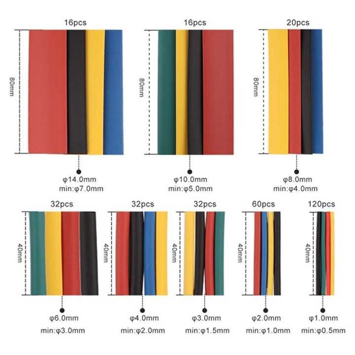 Set conectori si tuburi termocontractabile 678 buc, Rebel - imagine 2