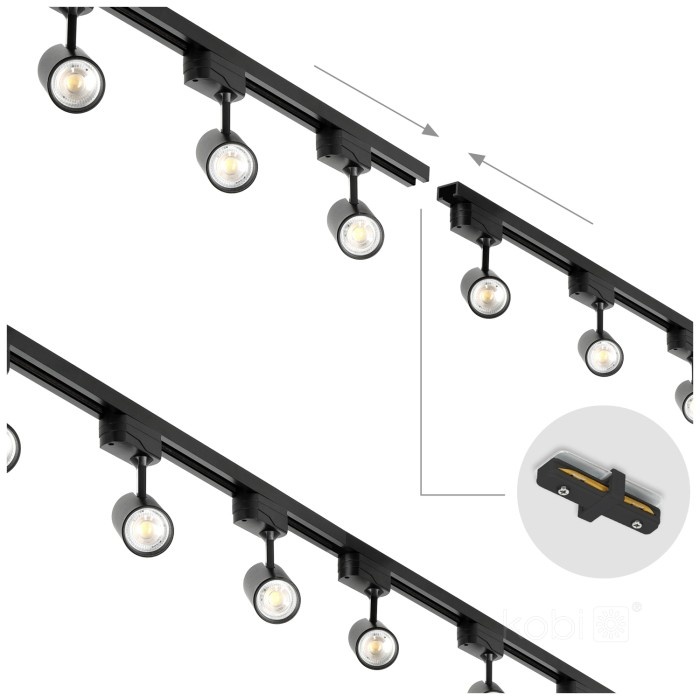Set sina NEXTRACK GO Kobi 1m, 4 spoturi GU10, negru, 230V, fara bec - 1 | YEO