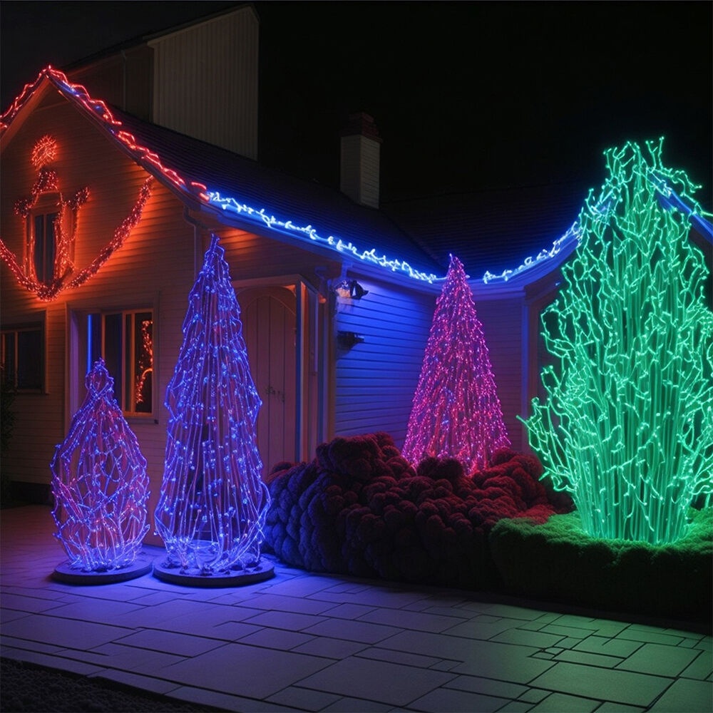 Sir luminos 50 leduri, 5m, multicolor, IP44, cablu alb, 3W/set, Braytron