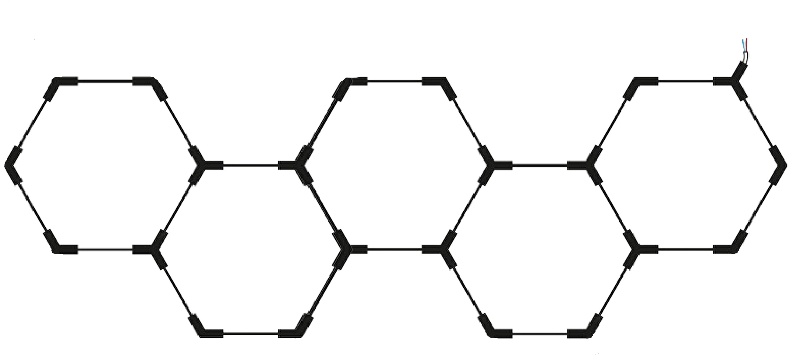 Sistem LED Honeycomb, model zigzag, 5 hexagoane, 203W, lumina rece (6000K), Optonica - imagine 2