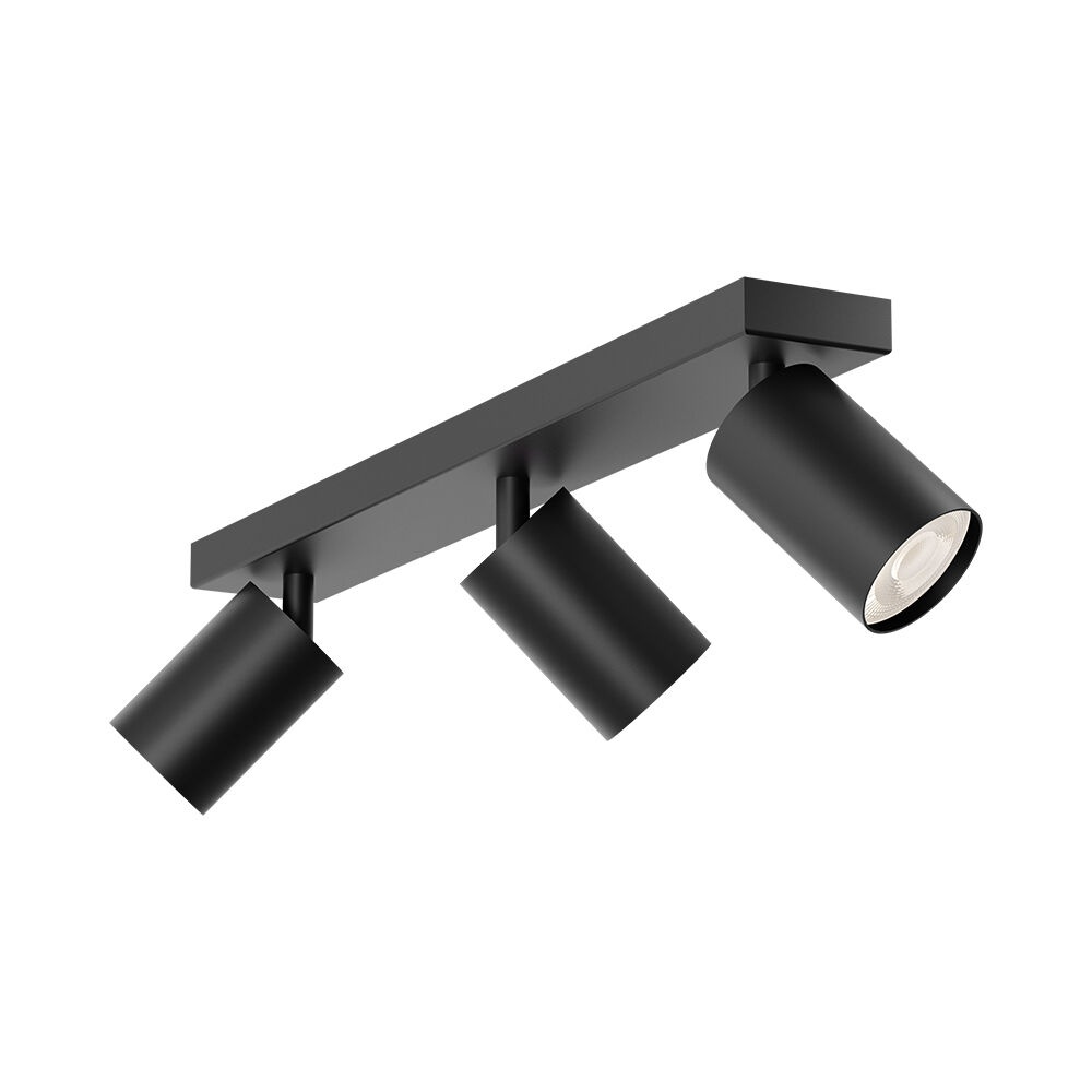 Spot aplicat GU10 triplu Beta, aluminiu, negru, IP20, Braytron - imagine 4