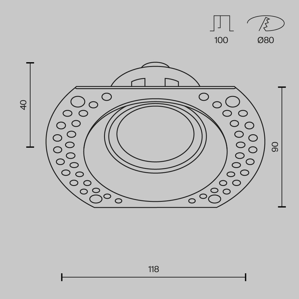 Spot Dot DL042-01-RD-W, incastrat, 1xGU10, alb, IP20, Maytoni