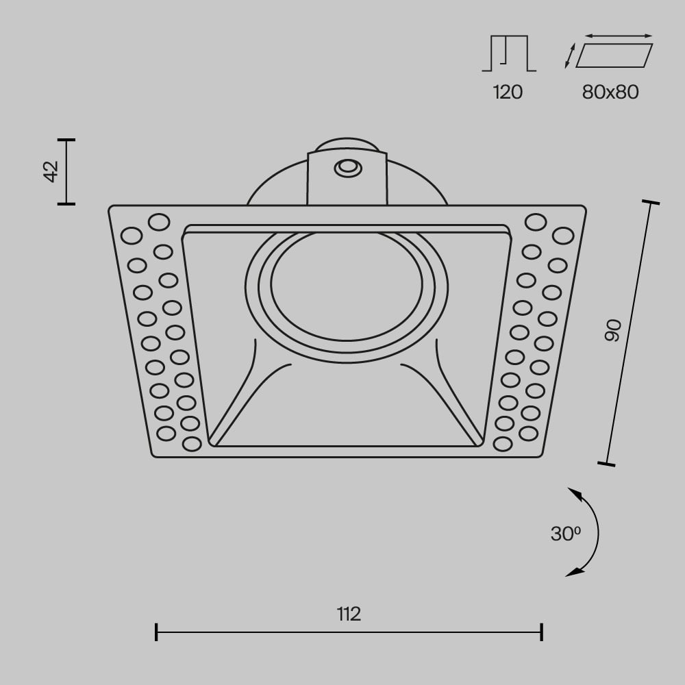 Spot Dot DL042-01-SQ-W, incastrat, 1xGU10, alb, IP20, Maytoni