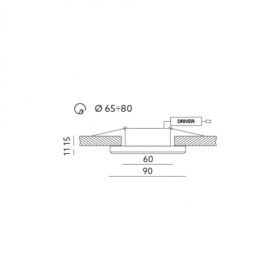 Spot incastrat, 1xGU10, crom, IP20, Kobi - 1 | YEO