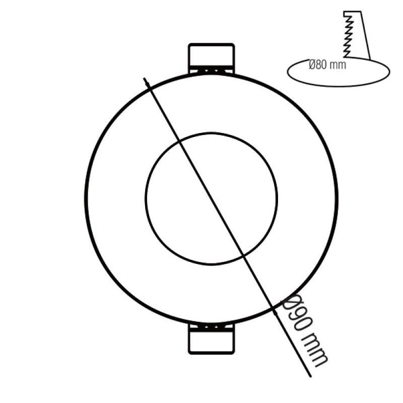 Spot LED 016-029-0006, rotund, incastrat, 6W, 410lm, lumina neutra, IP65, alb, Horoz Electric