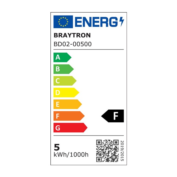 Spot LED BD02-00500, rotund, incastrat, 5W, 400lm, lumina calda, IP20, alb, Braytron