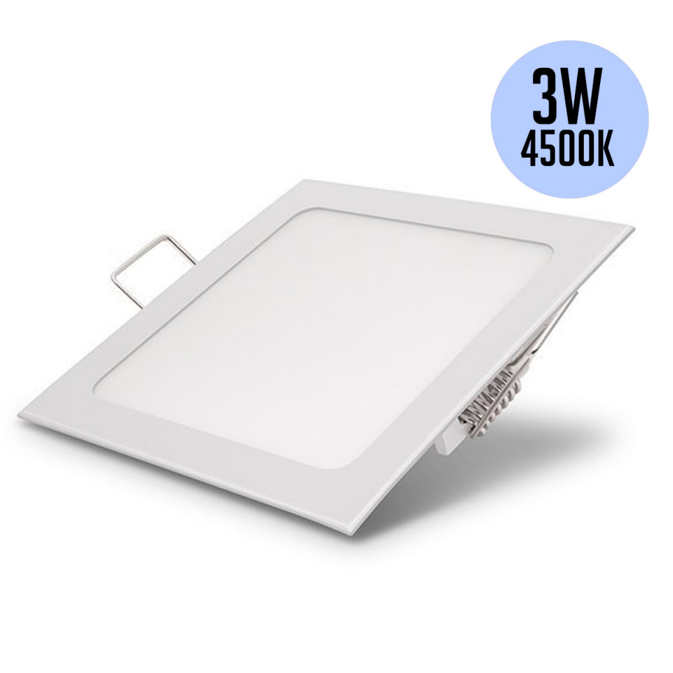 Spot LED OP2445, patrat, incastrat, 3W, 150lm, lumina neutra, IP20, alb, Optonica