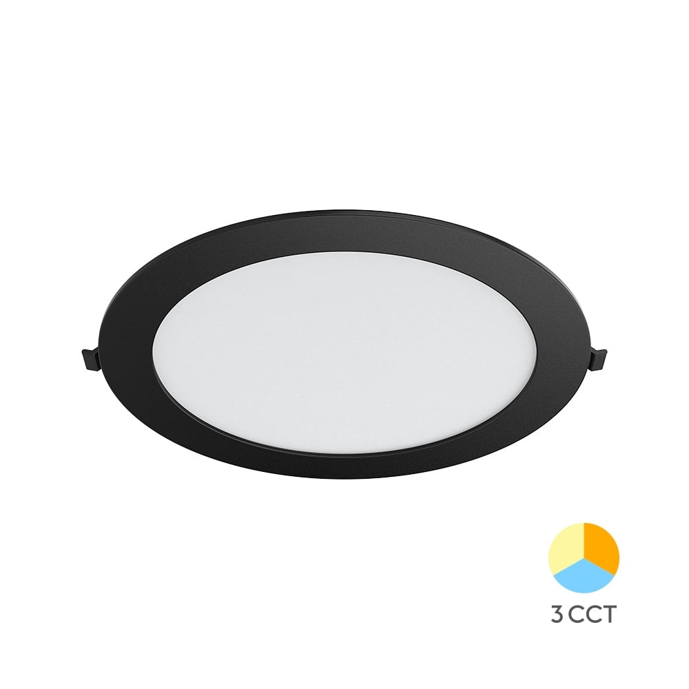 Spot LED Rotund, Incastrat, 18W, 1760lm, 3 in 1, Negru