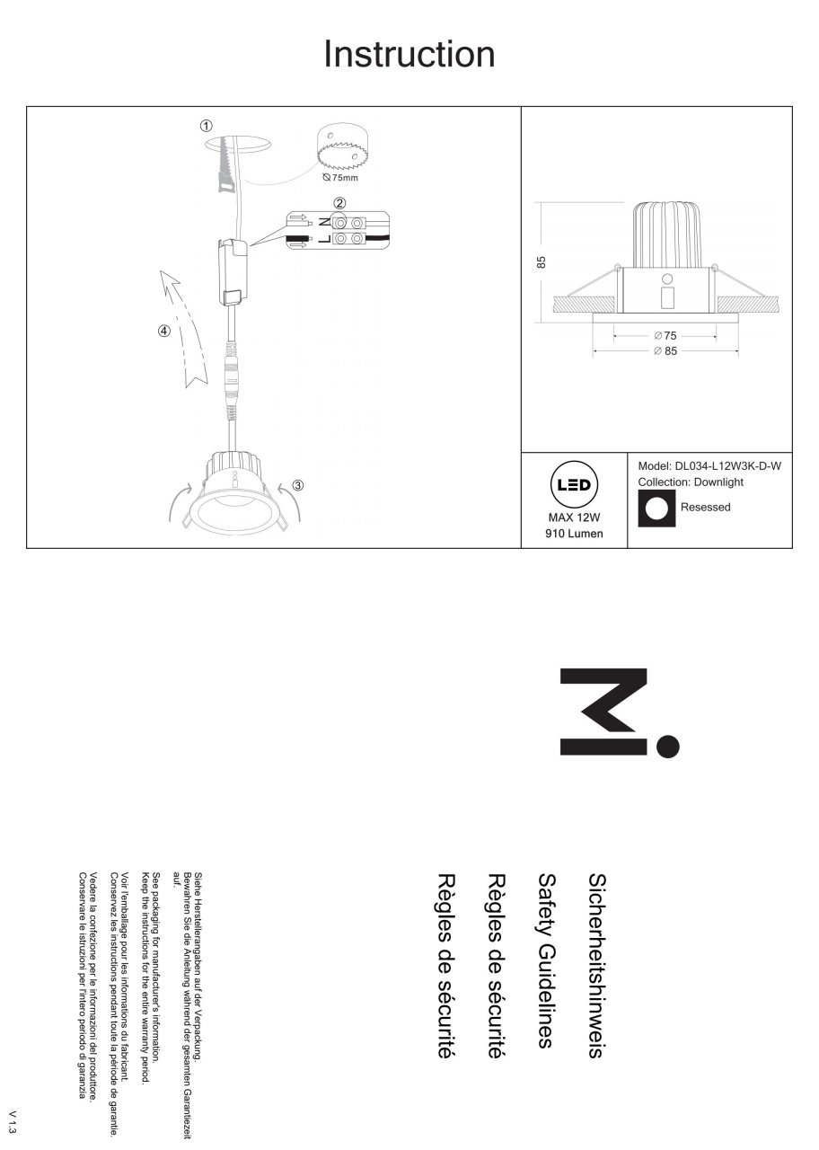 Spot LED Zoom DL034-L12W3K-D-W, incastrabil, dimabil, 12W, 910lm, lumina calda, IP65, alb, Maytoni - 2 | YEO