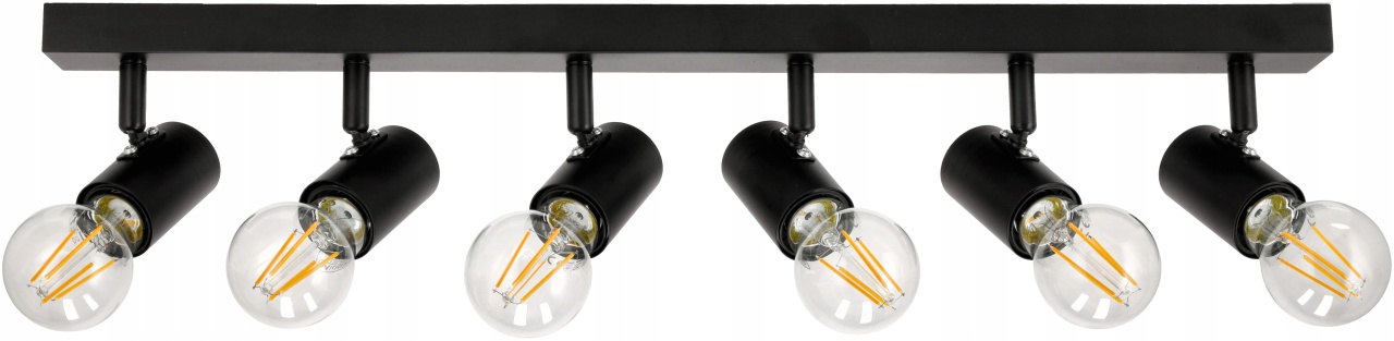 Spot plafon VIKI Kobi, 6×E27, negru mat, aluminiu, design modern