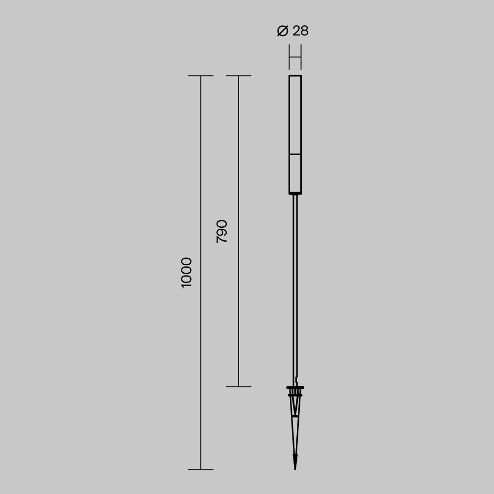 Stalp LED exterior Flare, 3W, lumina calda (3000K), IP65, grafit, Maytoni - imagine 7
