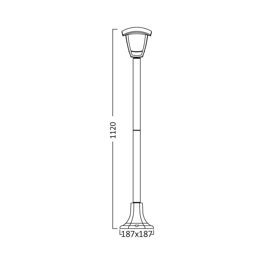 Stalp pentru exterior Berlin, 1 bec, dulie E27, negru, Braytron - 2 | YEO