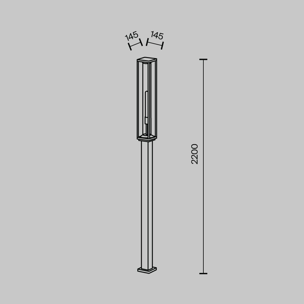 Stalp pentru exterior Cell O452FL-01GF3, 1xE27, grafit, IP54, Maytoni