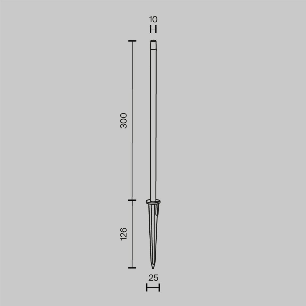 Stalp pentru exterior LED Spear O441FL-L1GF3K, 1W, 50lm, lumina calda, IP65, grafit, Maytoni