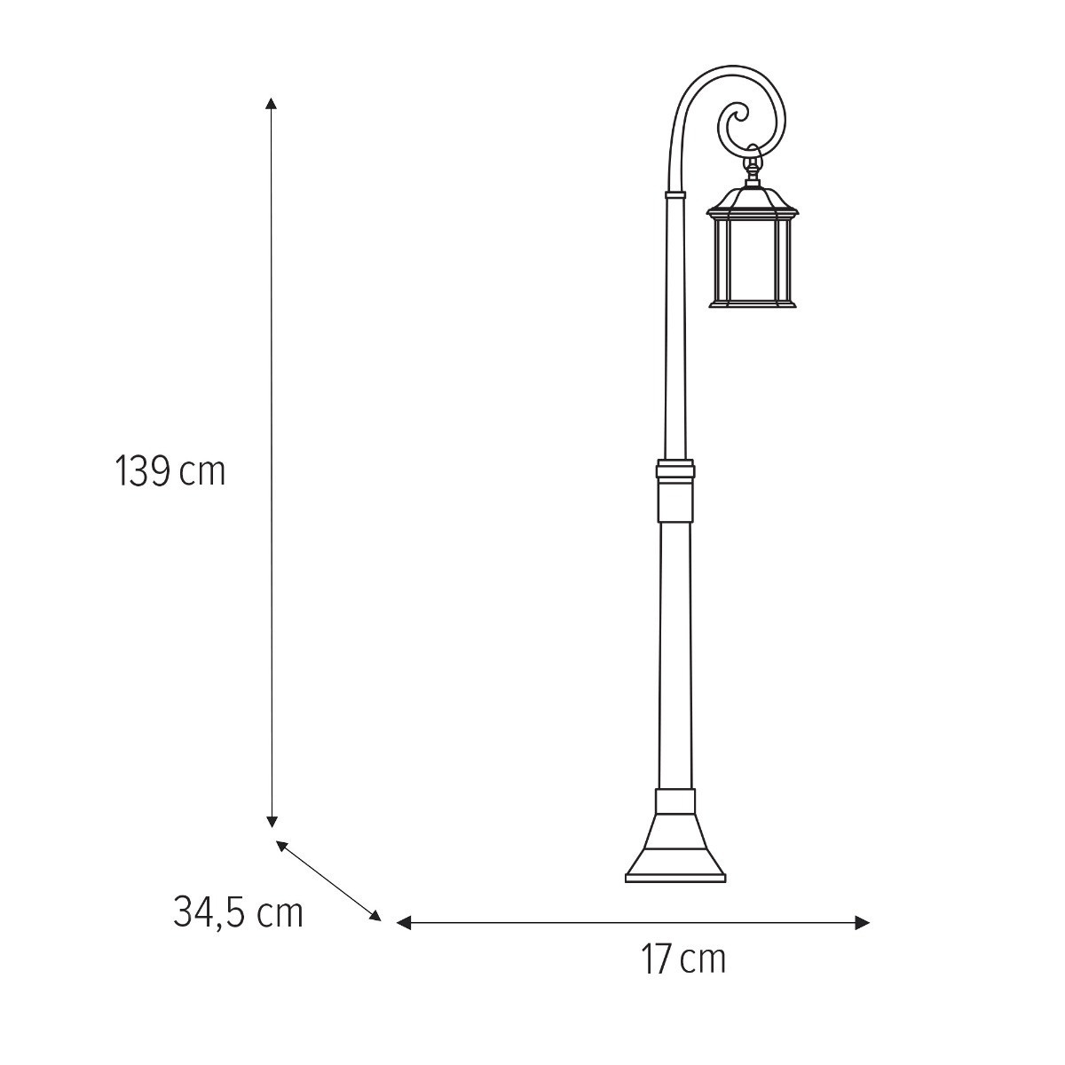 Stalp pentru exterior Nuvola, 1 bec, dulie E27, maro, transparent, metal, sticla, Klausen