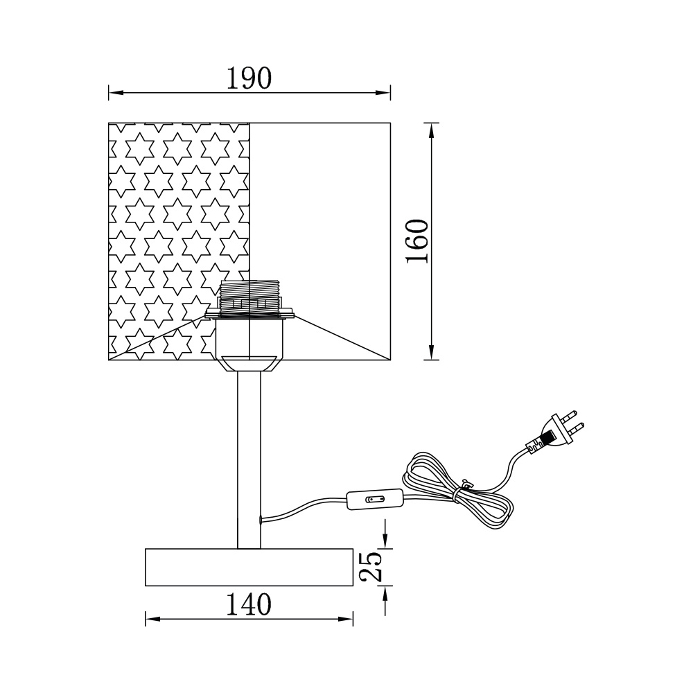 Veioza Fenda BR-BV06-00011, cu intrerupator, 1xE27, neagra, IP20, Braytron