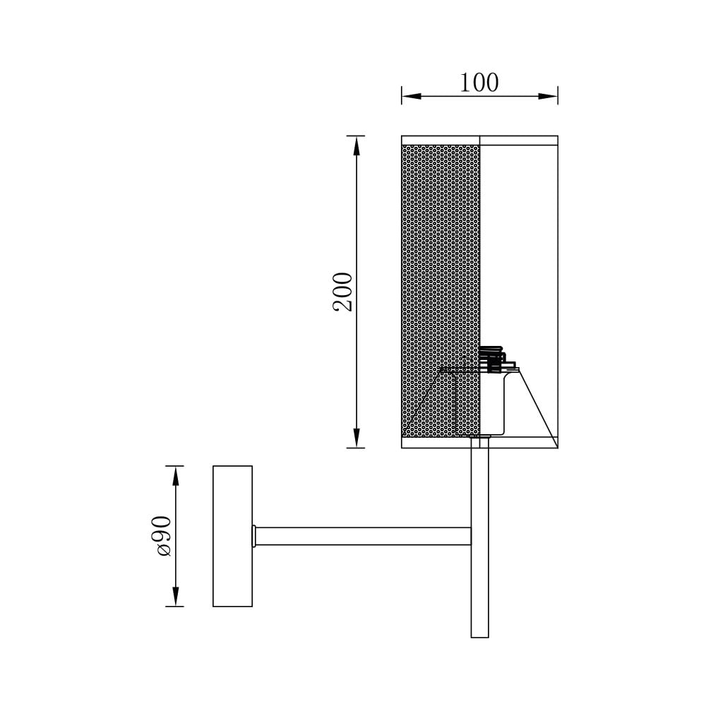 Aplica Braytron BR-BV03-00022, 1xE14, negru