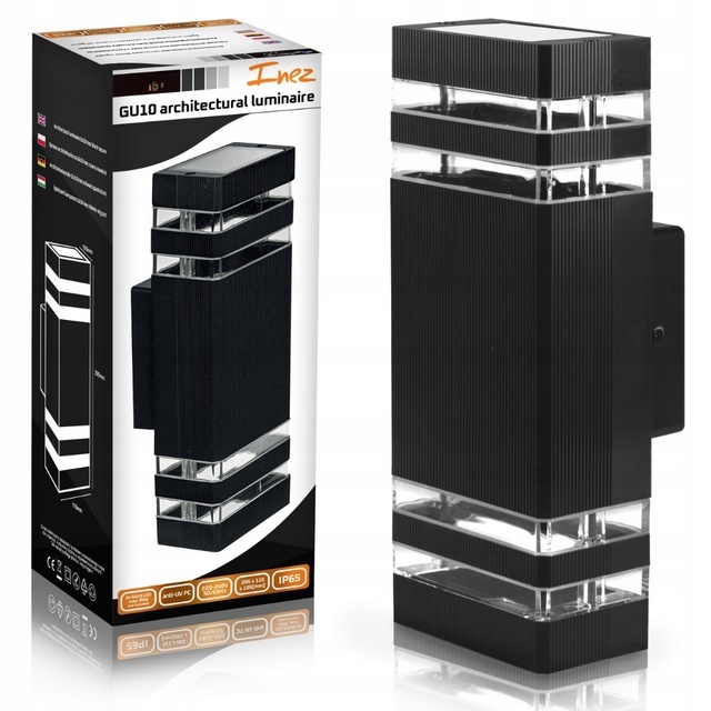 Aplica de exterior Inez duo, 2xGU10, IP65, neagra, Masterled - 1 | YEO