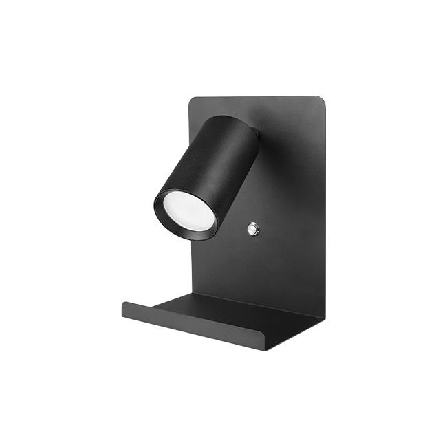 Aplica de perete Kaliso GU10 USB, negru, 150mm, Masterled