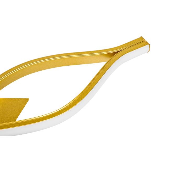 Aplica de perete LED Bramis, design ondulat, 16W, 58cm, lumina neutra (4000 K), aurie, Masterled