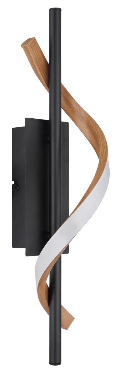 Aplica LED WATKINS, 12.5W, lumina calda(3000 K), 600 lm, negru/opal/lemn, IP20, Globo Lighting - imagine 2