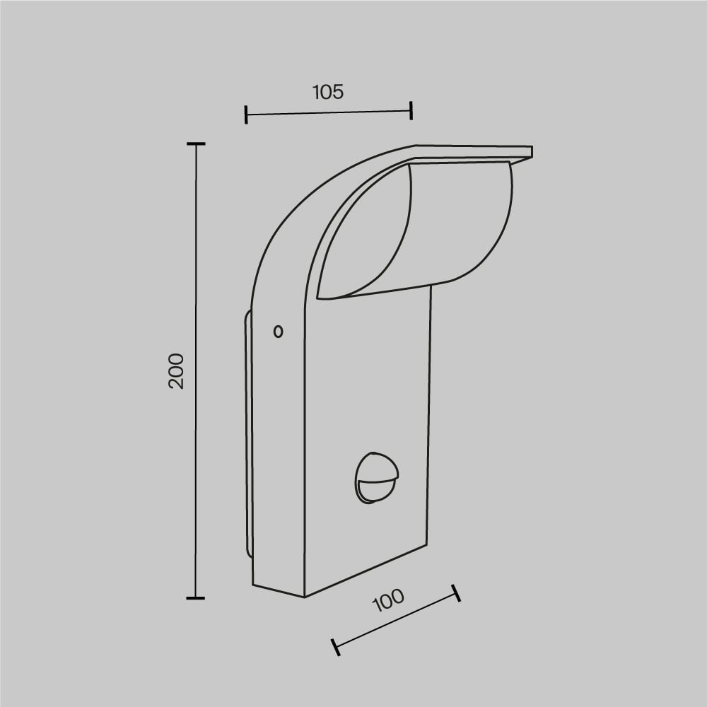 Aplica pentru exterior LED Stock O446WL-L7GF3KSR, cu senzor, 7.5W, 450lm, lumina calda, IP44, grafit, Maytoni