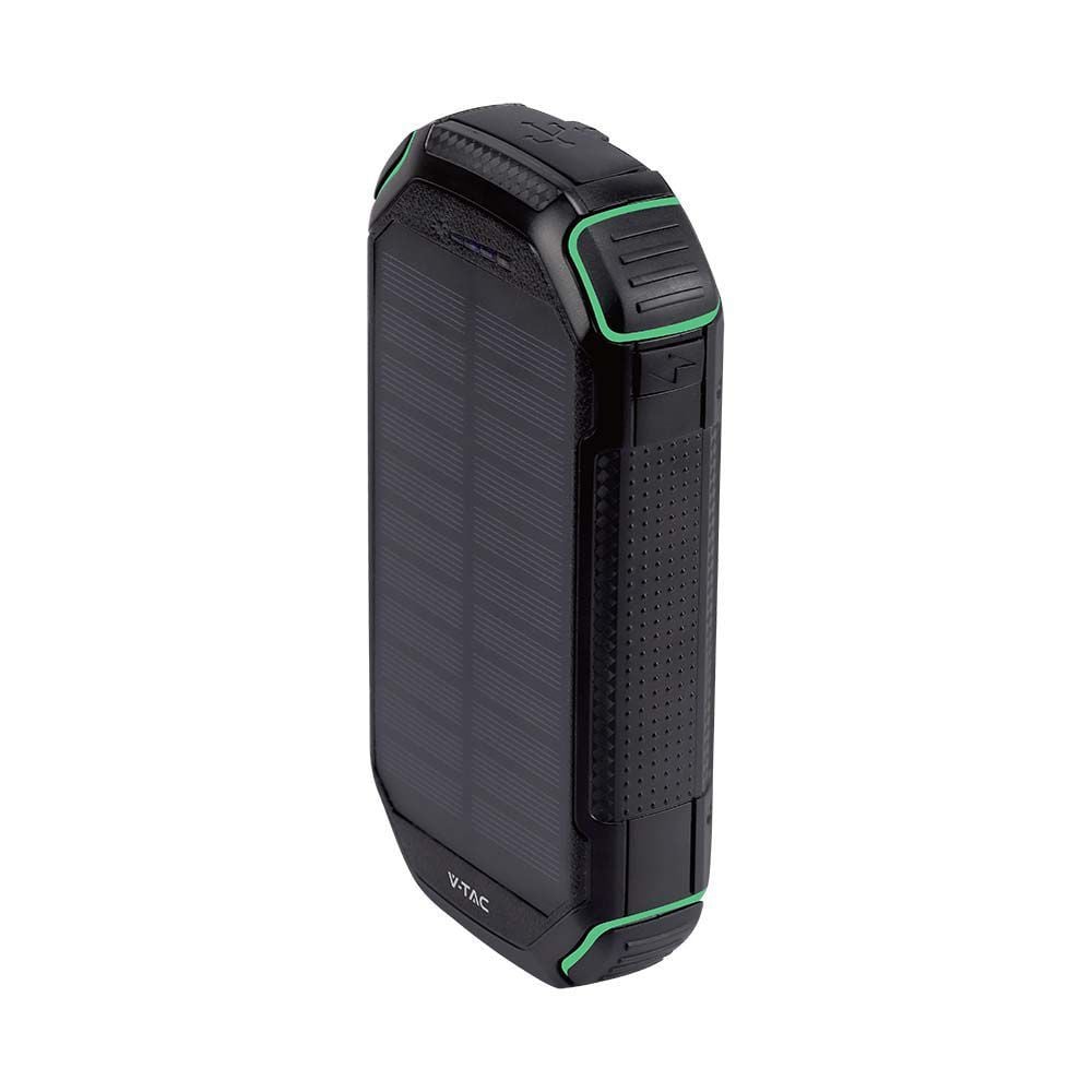 Baterie externa 30000mAh V-TAC, panou solar, incarcare wireless, iesire USB si tip C