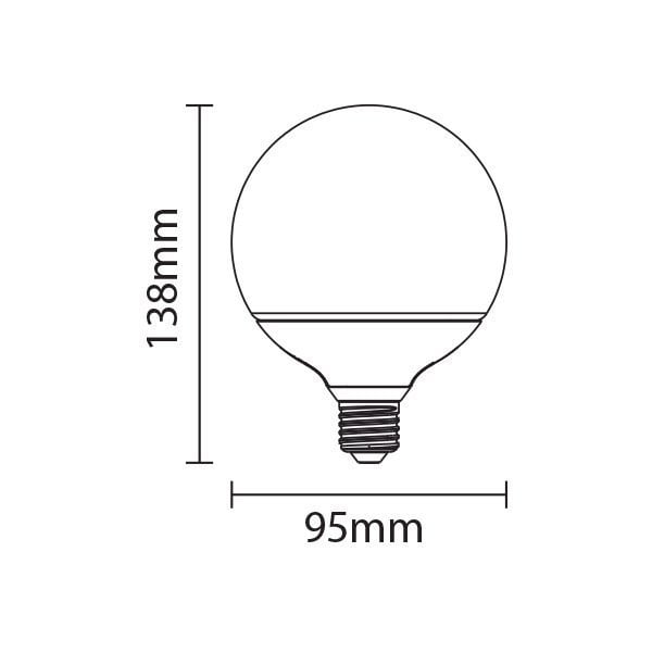Bec LED 12W(75W) Optonica, E27 G95, 1200 lm, lumina neutra (4500K), clasa energetica F