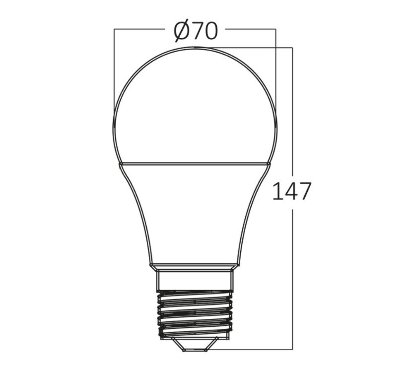 Bec LED Braytron, 18W(125W), A60, E27, 1600 lm, lumina calda (3000K), clasa energetica F - 2 | YEO
