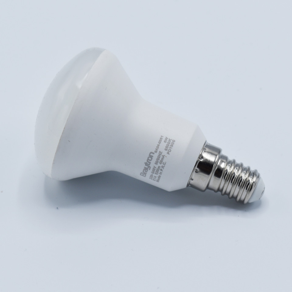 Bec LED Braytron 6W(45W), E14, R50, 550lm, lumina rece (6500K), clasa energetica F - 3 | YEO