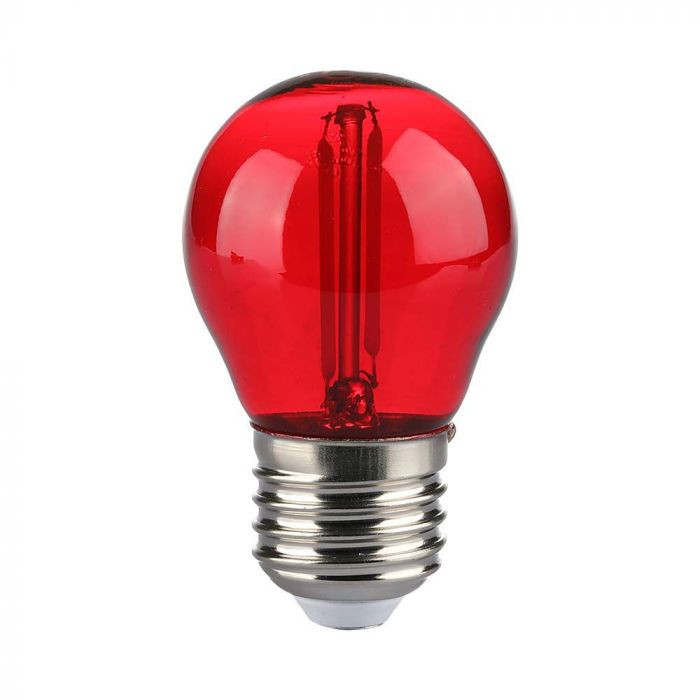 Bec LED decorativ rosu V-TAC, 2W (10W), E27, G45, 60 lm, lumina ambientala