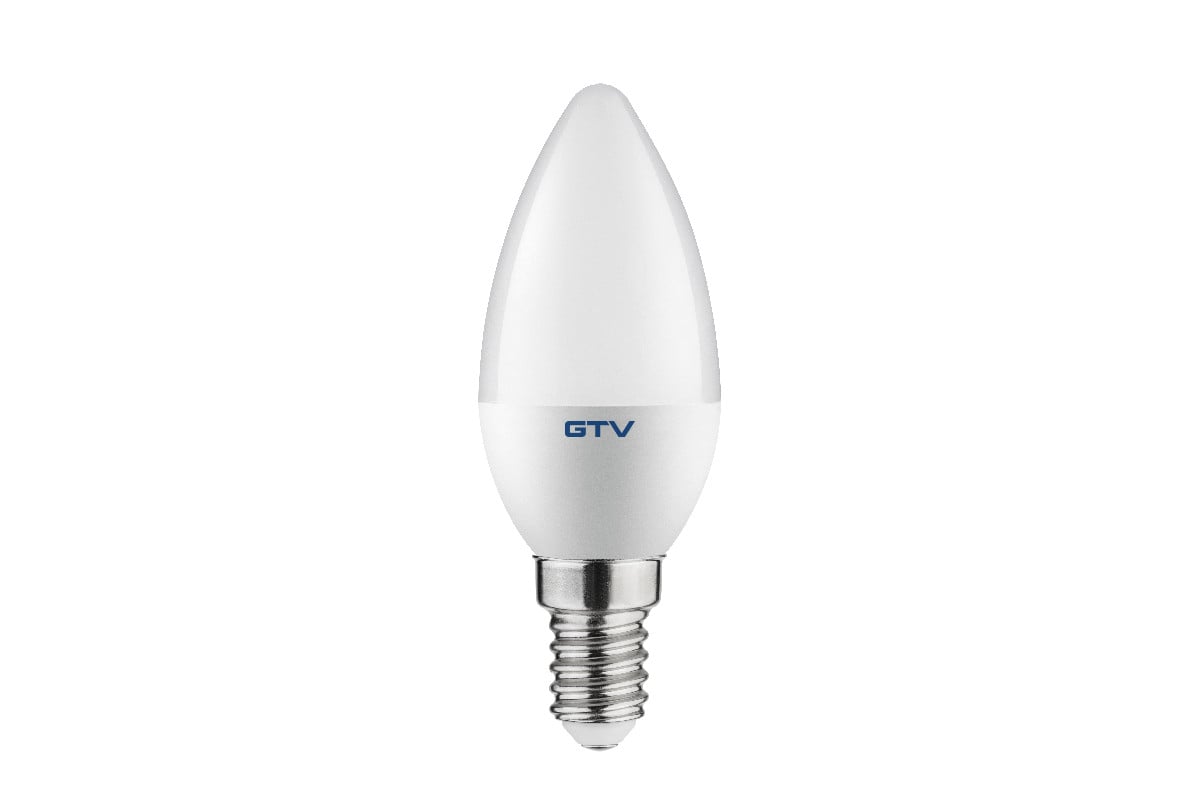 Bec LED lumanare GTV, E14, 3W(21W), 200 lm, lumina neutra (4000K), clasa energetica G
