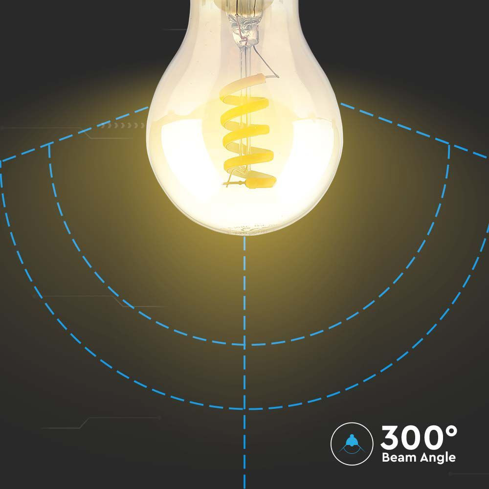 Bec LED Vintage filament 4W(25W) V-TAC, E27, 220 lm, lumina calda (1800K), clasa energetica G