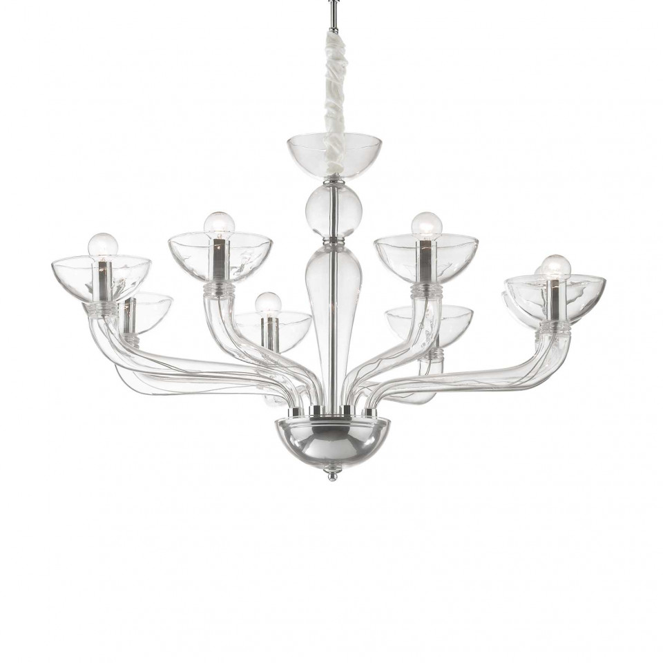 Candelabru Casanova 044255, 8xE14, transparent, IP20, Ideal Lux