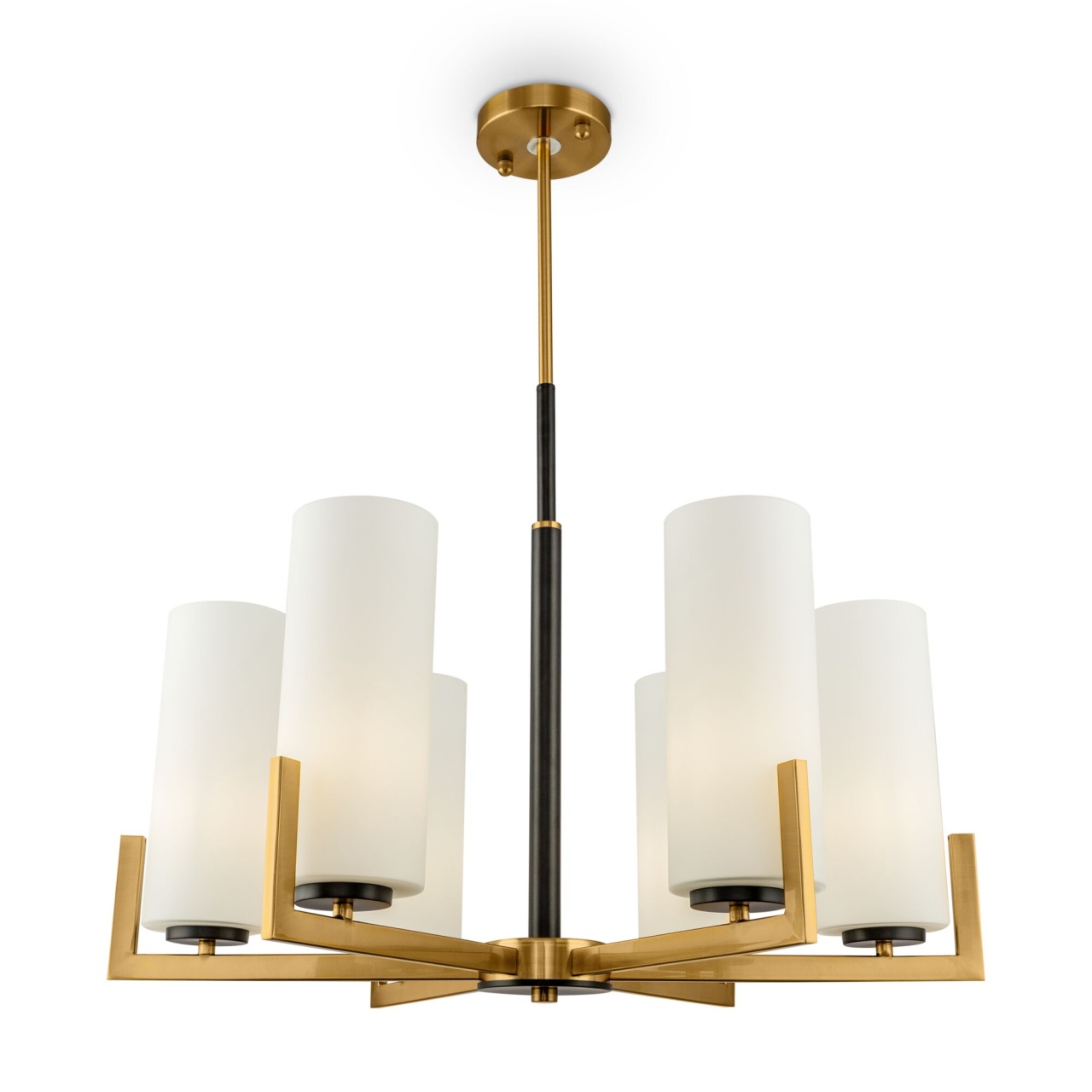 Candelabru Fortano MOD089PL-06BS, 6xE27, auriu+alb, IP20, Maytoni