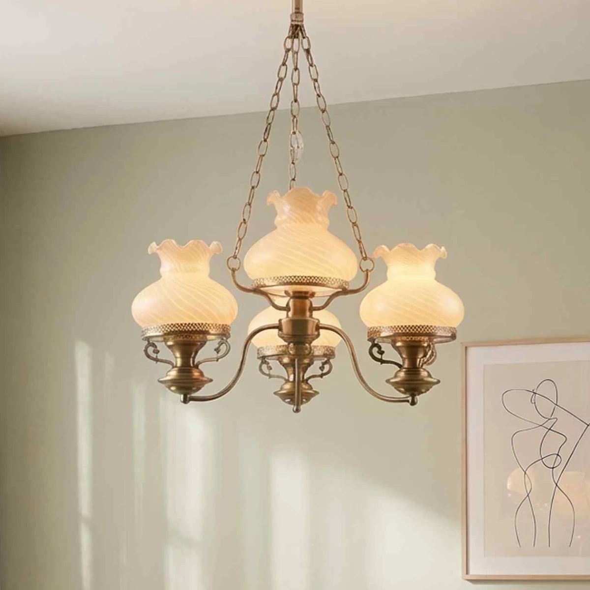 Candelabru Russet KL104004, 4xE27, bronz si crem, stil vintage, IP20 - imagine 2