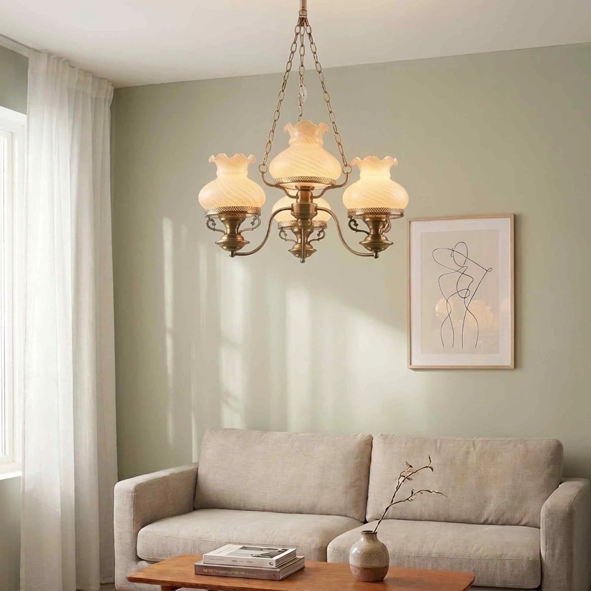 Candelabru Russet KL104004, 4xE27, bronz si crem, stil vintage, IP20 - imagine 11